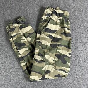 H&M Divided Womens Camo Cargo Joggers Green Camouflage Cotton Pants Size 4‎